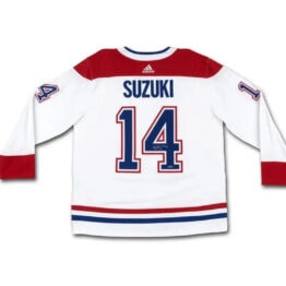 UDA Nick Suzuki Autographed Montreal Canadiens White Adidas Jersey