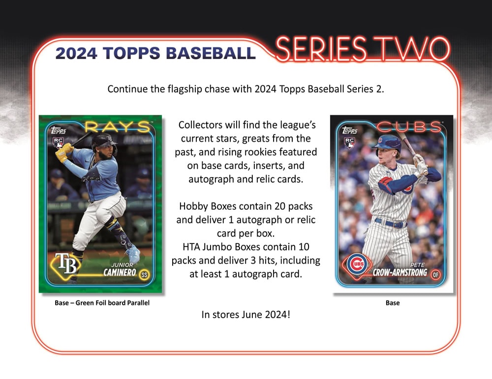 2024 TOPPS SERIES 2 BASEBALL HOBBY BOX Breakaway Sports Cards