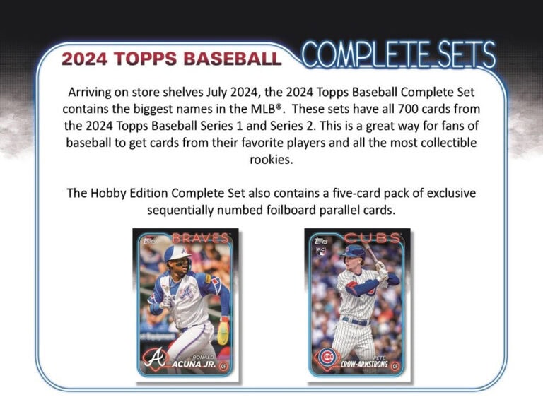 2024 TOPPS BASEBALL COMPLETE SETS - Breakaway Sports Cards