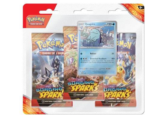 Pokemon Scarlet and Violet Surging Sparks Quagsire 3 Pack Blister