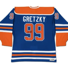 UDA Wayne Gretzky Autographed Edmonton Oilers Heroes of Hockey Blue Adidas Jersey