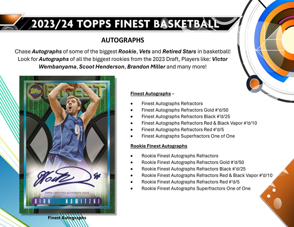 202324 TOPPS FINEST BASKETBALL HOBBY BOX Breakaway Sports Cards