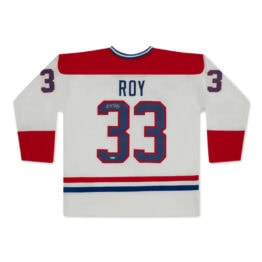 UDA Patrick Roy Autographed Vintage Throwback White Mitchell & Ness 1992 Montreal Canadiens Jersey