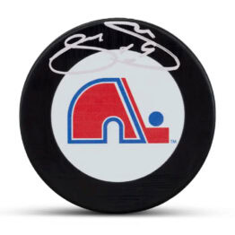 UDA Joe Sakic Autographed Quebec Nordiques Rubber Hockey Puck