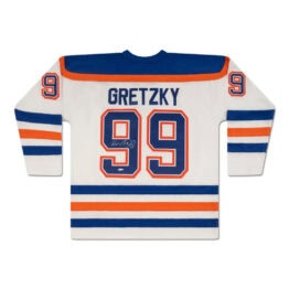 UDA Wayne Gretzky Autographed Vintage Throwback White Mitchell & Ness 1986-87 Edmonton Oilers Jersey