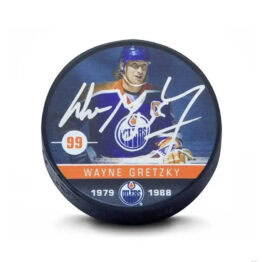 UDA Wayne Gretzky Autographed Edmonton Oilers Portrait Hockey Puck