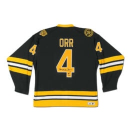 UDA Bobby Orr Autographed Boston Bruins Heroes of Hockey Authentic Black Jersey