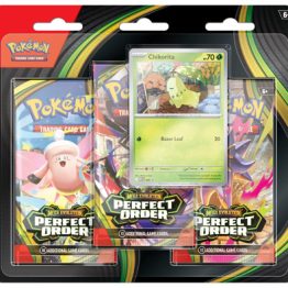Pokemon Mega Evolution Perfect Order Chikorita 3 Pack Blister