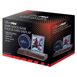 Ultra Pro Dark Wood Hockey Puck and Card Display