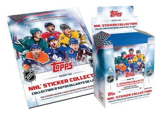 2025-26 Topps NHL Hockey Sticker Box and Album Combo