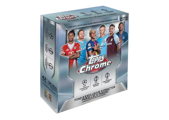 2025-26 Topps Chrome UEFA Chrome Soccer Mega Box Image 2025-26 Topps Chrome UEFA Champions League Soccer Mega Box
