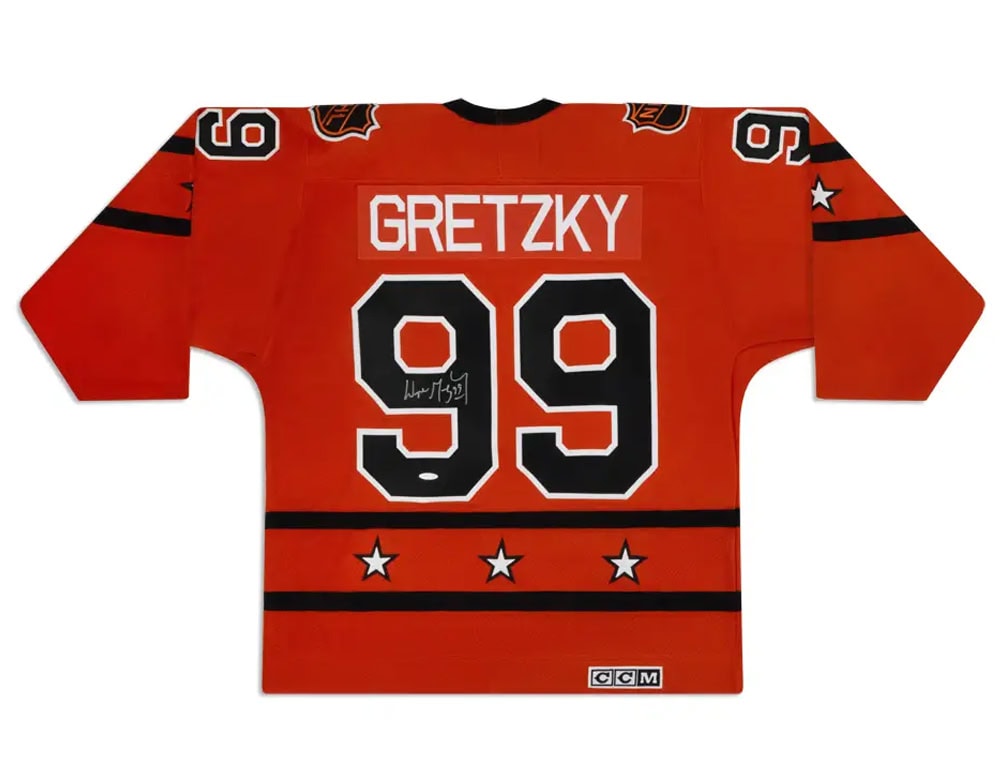 UDA Gretzky All Star Jersey 43586 UDA Wayne Gretzky Autographed 1980 Campbell Conference All-Star Game Orange CCM Jersey